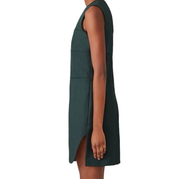 CARVEN Green Wool Twill 100% Cotton Shift Pockets Dexter Shift Dress sz 40 - Picture 10 of 11